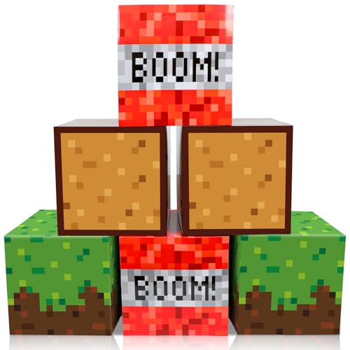 MinFyberd Pixel Large Gift Boxes Mining Pixel Party Decorations V...