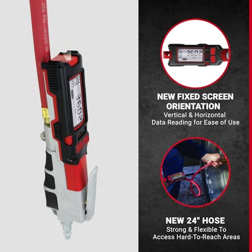 Milton Precision Digital Tire Pressure Gauge S-580ekit, Made In USA Most Accurate Inflator Gauge Available, Perfect for Professional Technicians, Easy to Read Display, 0-160 PSI Pressure Range, Red