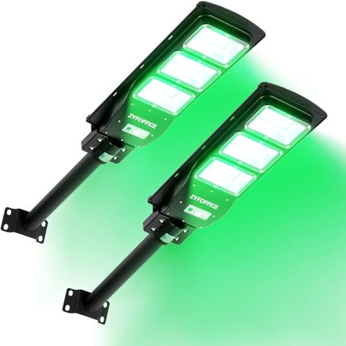 Solar Hog Light 18000 Lumens with Remote, 20 Inch Pole, Green Light for Hunting Predator, Coyote, Varmint, Deer (2PACK-18000 Lumens)