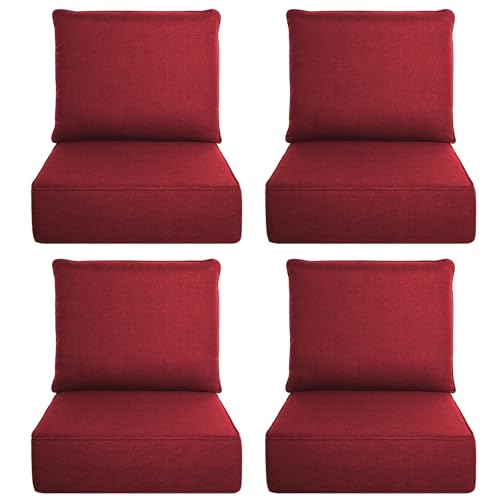 Image of Luxury Outdoor Seat Cushion Set-22 x 24 x 6 Inch Outdoor Chair Cushions with Water Resistant & Removable Cover Outdoor Cushions for Patio Furniture Chair Sofa Couch