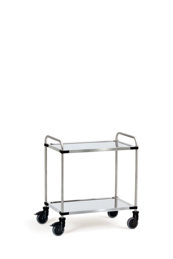 MTIF001 Carro Bandeja Inoxidable 2 Estantes, 870 mm Longitud x 570 mm Ancho x 950 mm Altura