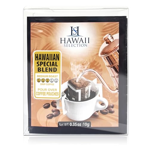Hawaii Selection/Hawaiian Special Blend/Medium Roast/Single Serve/Pour Over Coffee/Drip Coffee/ 5 pouches