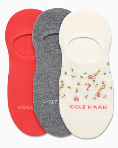 Image of Cole Haan Womens No Show Socks - 3 Pack Soft Cotton Blend Invisible Sneaker Liners Low Cut Socks for Women with Heel Grip