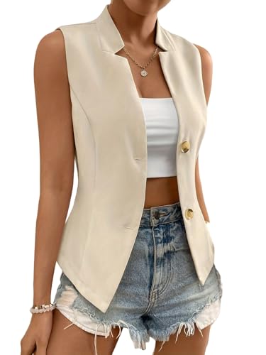 MINTLIMIT Women's Suit Vest Sleeveless Vest Blazer Casual Open Front Button Down Waistcoat Vest