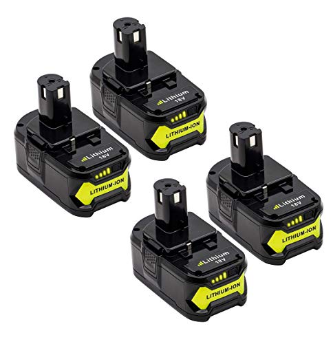 4-Pack 5.0Ah P105 Battery for Ryobi 18Volt Battery Lithium ion Replacement for P102 P103 P105 P107 P108 P109 18L50 for Ryobi ONE Plus Batteries