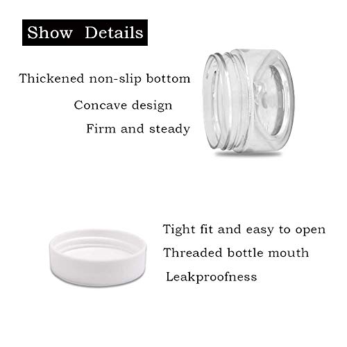 24 Pcs 1Oz Plastic Cosmetic Jars,Round Leak Proof Clear Container With Lid,Wide-Mouth Refillable Small Storage Containers For Slime,Cosmetic,Lotion,Candy,Craft #TOP3