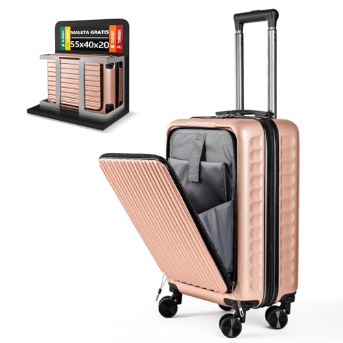 ARTREE Maleta de Cabina 52x35x20cm,ABS Material Trolley Rígida Expandible, con Ruedas giratorias Desmontables,Cerradura combinación,Ideal como Equipaje de Mano para Iberia, Vueling o Easyjet
