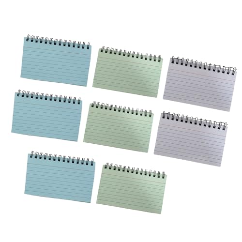 Lot de 8 petits carnets lignés colorés pour notes de bureau
