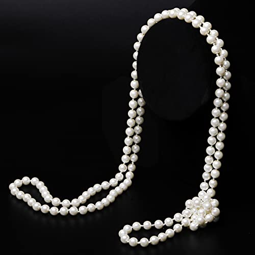 BABEYOND Long Pearl Necklace Faux Pearls Necklace Beaded Long Pearls Necklace 1920s Gatsby Costume Jewelry3