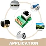 DAOKAI 4 sztuki RJ45 8P8C gniazdo na 8-biegunowy zacisk śrubowy, bez