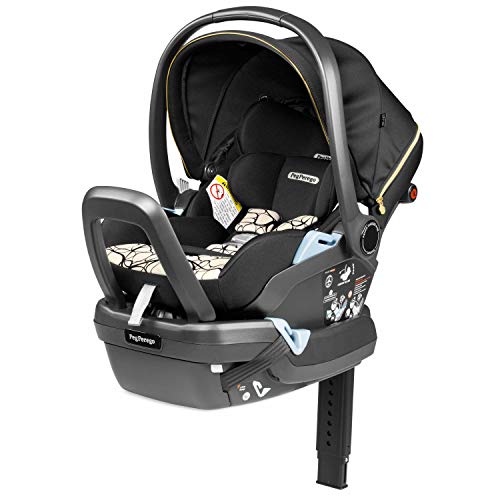 Image of Peg Perego Primo Viaggio 4-35 Lounge - Reclining Rear Facing Infant Car Seat - Includes Base with Load Leg & Anti-Rebound Bar - for Babies 4 to 35 lbs - Made in Italy - Graphic Gold (Black & Gold)