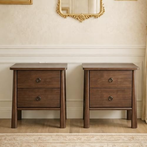 Christopher Knight Home Otis Mid Century Modern Nightstands Set Of 2, Wooden Small Night Stands with Drawers, Bedside Table/End Table for Bedroom, Multipurpose Storage Cabinet with Rounded Legs, Brown by Christopher Knight Home - Used condition - US$322.74