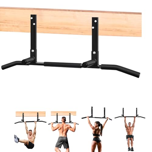 Joist Mount Pull Up Bar, Heavy Duty Chin Up Ceiling Mount for Home Gym Beam Rafter, Black 107Cm Wide Bar