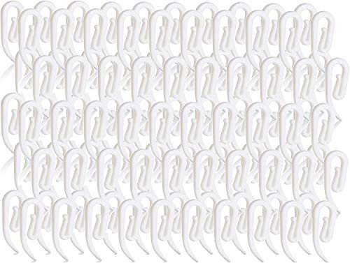 BrilliantBuys 100 x ganci per tende in plastica bianca per tende con occhielli, header tape