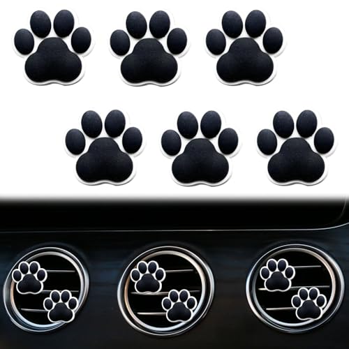 Image of Dog Claw Air Vent Clips, 6 Pcs Dog Claw Car Air Fresheners Vents Clips Diamond Car Interior Decor Bling Cute Car Accessories Car Decoration for Women, Automotive Air Fresheners (Black)