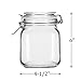 Kingrol 4 Pack 34 Ounces Glass Jars, Wide Mouth Storage Canister Jars with Bail and Trigger Clamp Lids for Pickling, Preserving, Canning, Dry Food Storage