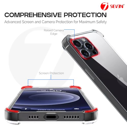 Image of 7SEVEN Compatible with iPhone 16 Pro Max Transparent Back Cover Soft TPU Silicone Case Shockproof Flexible Bumper Raised Camera Edges Protection Slim & Lightweight Crystal Clear Protective Phone Case