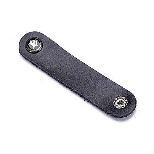 PU Cord Data Cable Organizers Wire Clips Tidy Storage Cable Cable Winder USB Cable Earphone(black-1pc Short)