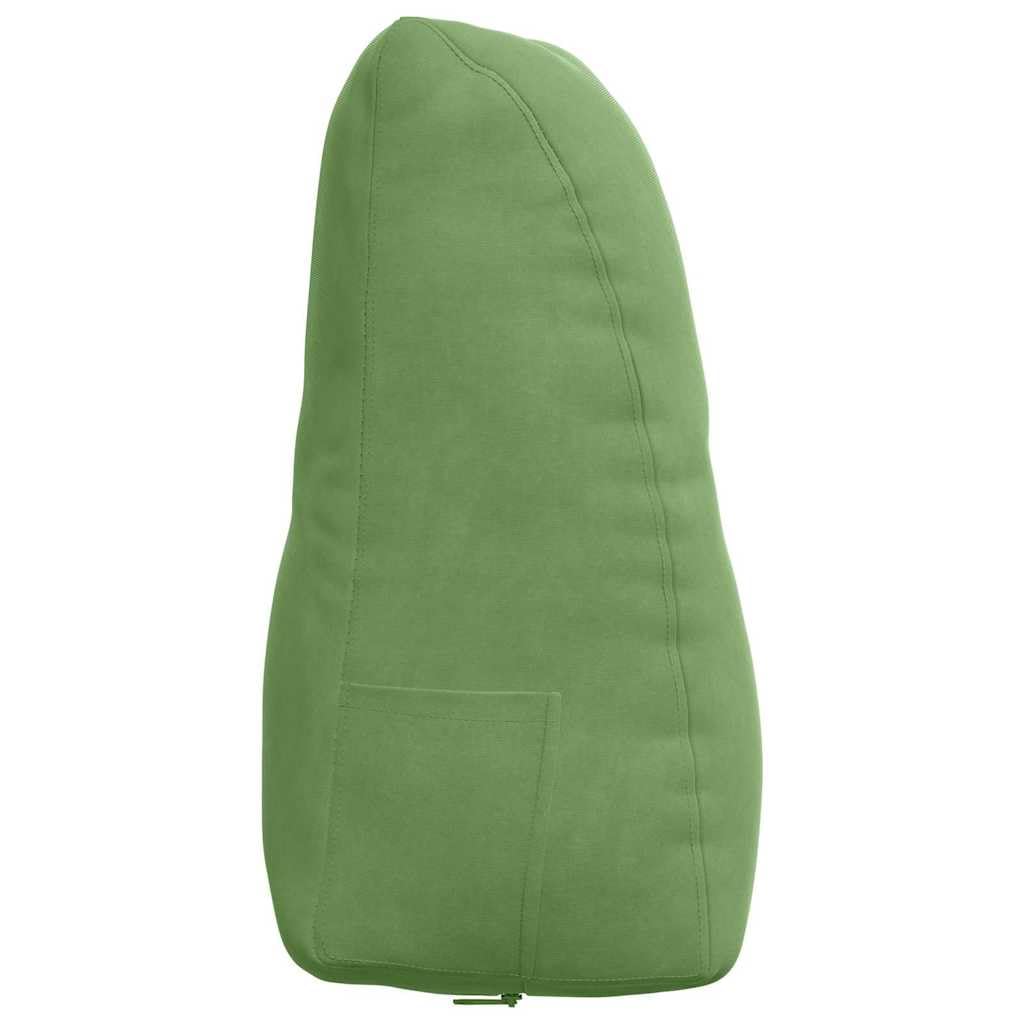 Cojín de terciopelo verde claro, 80 x 24 x 50 cm, cojín de terciopelo suave con relleno de poliéster, soporte ergonómico para la espalda con práctico bolsillo lateral y funda extraíble