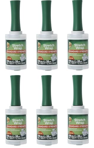 Duck Brand Stretch Wrap Roll, Clear, 5 inches by 1000 feet, 285849, Set of 6