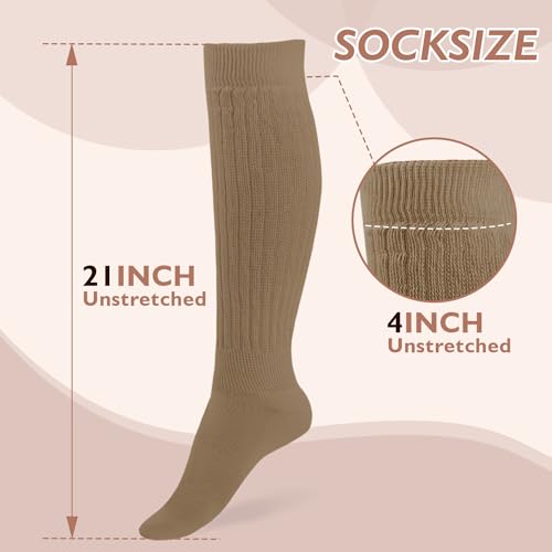 Image of Buauty Slouch Socks for Women, Soft Extra Long Chunky Scrunch Knee High Sock Winter Knit Slouchy Socks Leg Warmmers