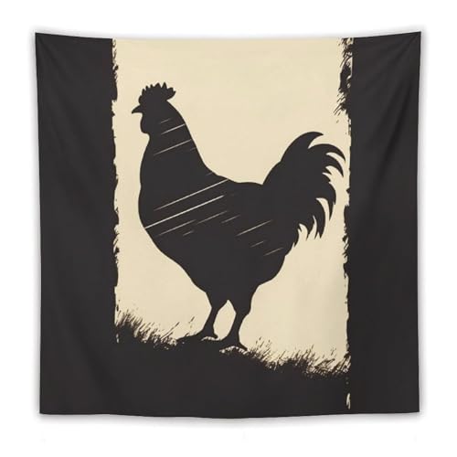 Tapisserie murale mignonne poulet de ferme déco esthétique salon