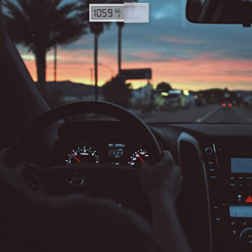 Transparent Car Clock And Thermometer With Fahrenheit 2 In 1, Small Electronic Clock For Dashboard Car Clock, Vehicle Lcd Digital Dashboard Clock Automotive Mini Clock Adhesive (Includes Battery) #TOP4