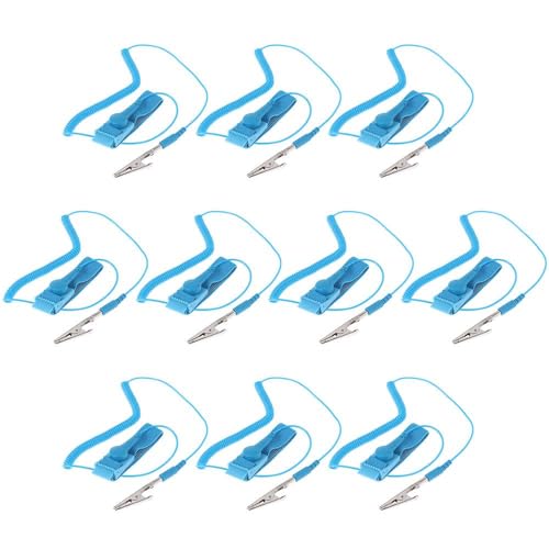 Image of 10 Pack Antistatic Wrist Strap,Wristband Grounding Bracelet,Anti-Static Wrist Strap Components,Adjustable ESD Wrist Band
