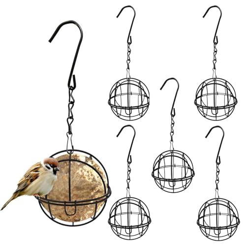 Meisenknödelhalter 6 Stück Meißenknödelhalter Vogelfutterstation Futterstation für Vögel zum Aufhängen Meisenknödel Halter Maisenknödelhalterung Futterspender für Wildvögel Garten Balkon