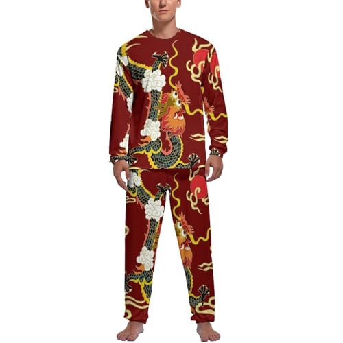 Pyjama manche longue homme dragon pour des soirées cocooning relax