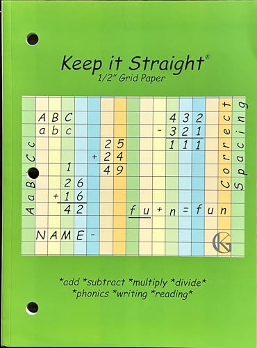 Keep it Straight Grid Paper, 3 hole punch, Colored...