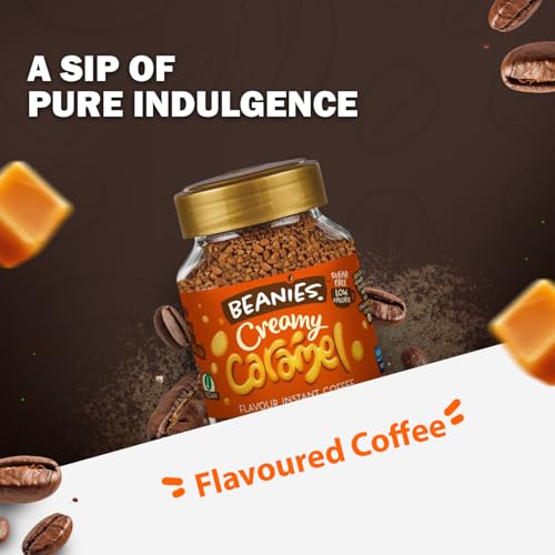 Image of Beanies Creamy Caramel Flavoured Instant Coffee | 50g | Freeze Dried Coffee with Smooth Caramel
