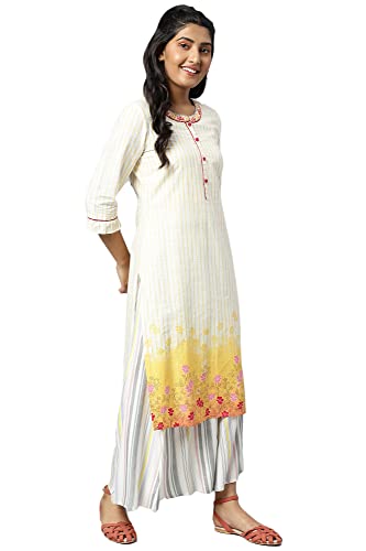 Image of Aurelia Women Rayon Straight Fit Floral Printed Straight Kurta