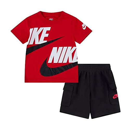 Nike Boy's Sportswear T-Shirt and Cargo Shorts Set (Toddler/Little Kids) Black 4 Little Kid