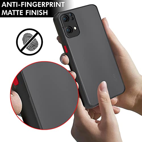 Image of TheGiftKart Translucent Hybrid Oppo Reno 7 5G Back Case Cover | Smoked Matte Back | 360 Degree Protection | Protective Hard Back Case Cover for Oppo Reno7 5G (Black Bumper)