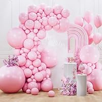 PartyWoo Light Pink Balloons 127pcs Different Sizes of 36 18 12 10 5 Inch Pastel Pale Baby Pink Balloon Arch Kit for Baby Shower Bachelorette Bridal Shower Birthday Party Decorations Pink-Y48