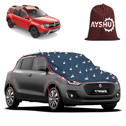 Image of AYSHU Water-Resistant Spike Car Cover for Renault Duster - Protects from Dogs, Monkeys, Dust, Sunlight & UV - Full Roof Universal Fit