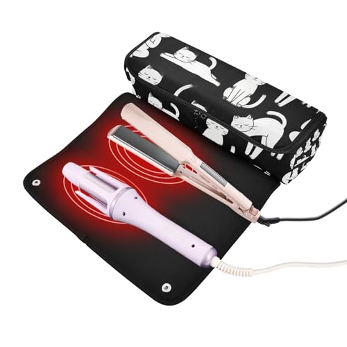 Bolso de viaje y tapete resistente al calor para herramientas de cabello miniatura 2