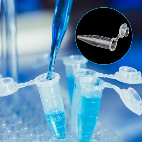LOLYSIC Lot de 1000 Petit Tube Plastique avec Couvercle (1,5ml et 2ml), Récipient de Stockage Transparent Gradué pour Perles, Poudre, Cosmétiques et échantillons – vue 6