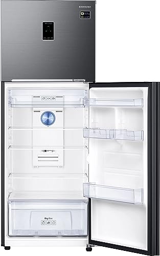 Image of Samsung 385 L, 3 Star, Optimal Fresh+, Digital Inverter with Display, Frost Free Double Door Refrigerator (RT42C553EBX /HL, Luxe Black)
