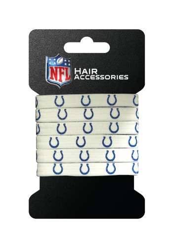 NFL Indianapolis Colts Hair Accessory 6-Elastic Ponytail Bands