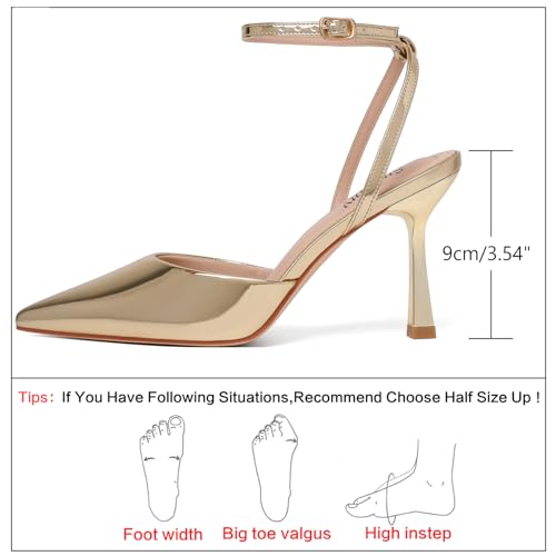 Susanny Heels for Women Stiletto Closed Pointed Toe Backless Dress Shoes High Heels Sexy Kitten Pumps Wedding Guest Party Dance Prom Dressy Comfort Shoes2
