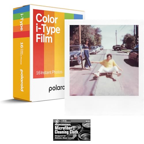 Film couleur i-Type Polaroid lot de 2 contre l'objectif sale : 16 photos et tissu entretien