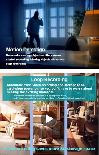 Image of 2026 Upgraded 4K WiFi Nanny Cam Hidden Camera with Night Vision,Wireless Outlet Charger Camera,Motion Detection|SD Storage Indoor Camera for Pet|Home|Office (Black)