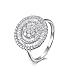 Skcess Bague Femme Doré Or Blanc 18 Carats, Bague Anneaux Femme Argent Grand Tour Diamant Bague de Fiançailles Femme Taille 54