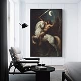 sinyumoney Warrior on Horseback Under Moonlight Poster 