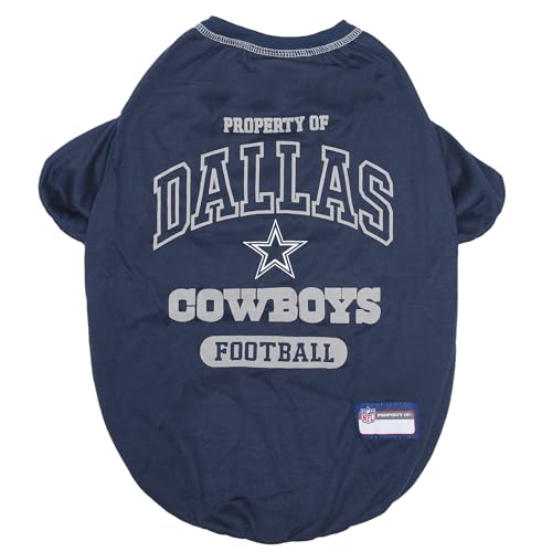Image of NFL Dallas Cowboys Dog T-Shirt for Pets, Size X-Small. Officially Licensed Pet Shirt with Team Logo, Soft Stretchable Comfort Fit Apparel for Dogs & Cats