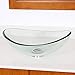 Sliverylake Modern Oval Bathroom Clear Glass Vessel Sink with Waterfall Chrome Faucet & Pop-up Drain Combo Wash Basin