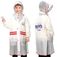 ANYOO Waterproof Rain Poncho Kids with Long Sleeves, Lightweight Raincoat Rain jacket Hooded with Added Back Space for Boys and Girls Outdoor Hiking Camping