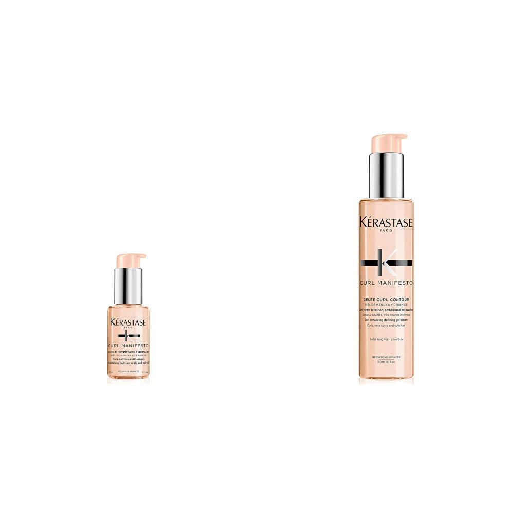 Kérastase Haaröl für krauses und frizziges Haar, Feuchtigkeitspflege und Hitzeschutz, Huile Sublime Repair Öl, Curl Manifesto, 50 ml